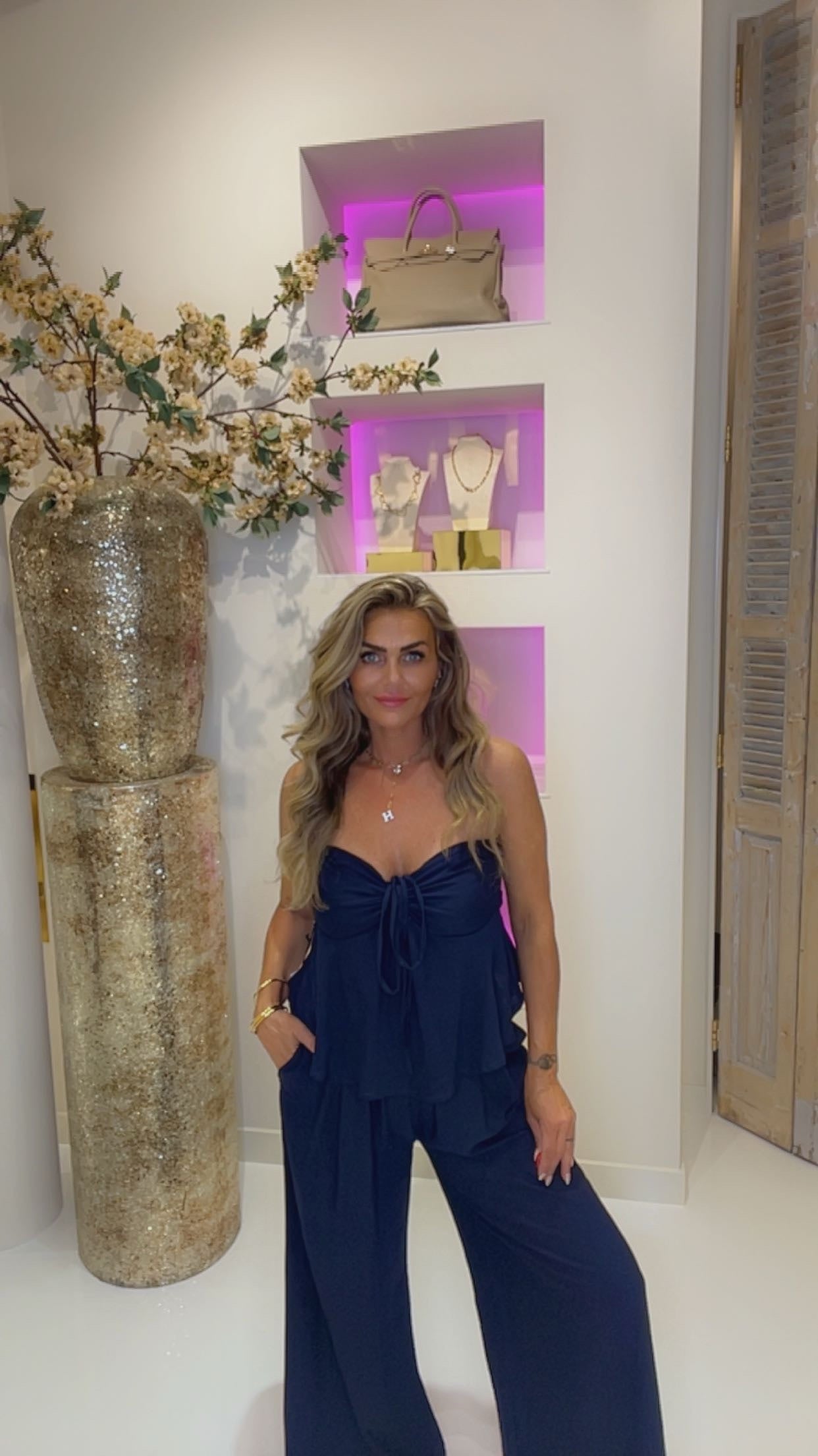 Jindy 2 piece set donker blauw