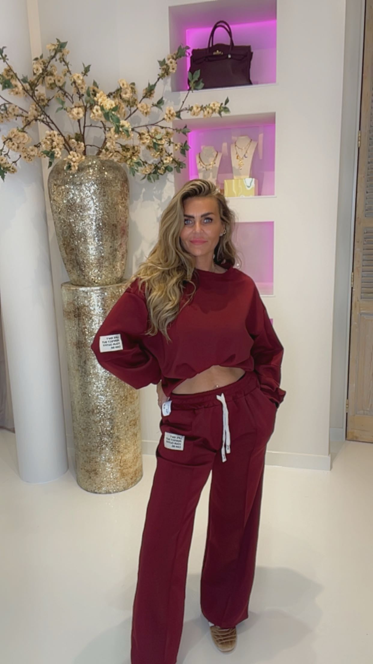Perfect sweater set burgendy