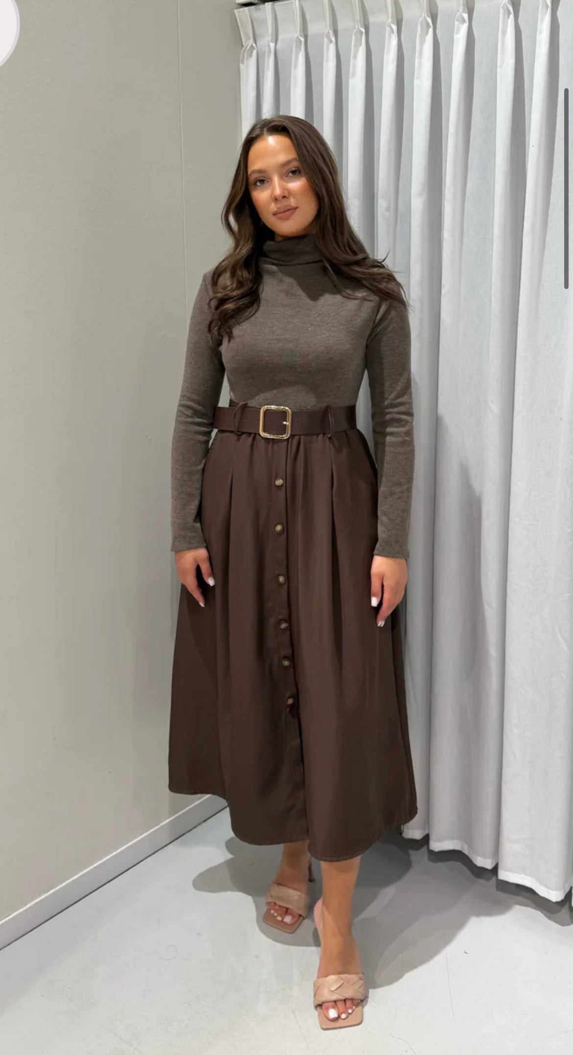 cilla dress brown