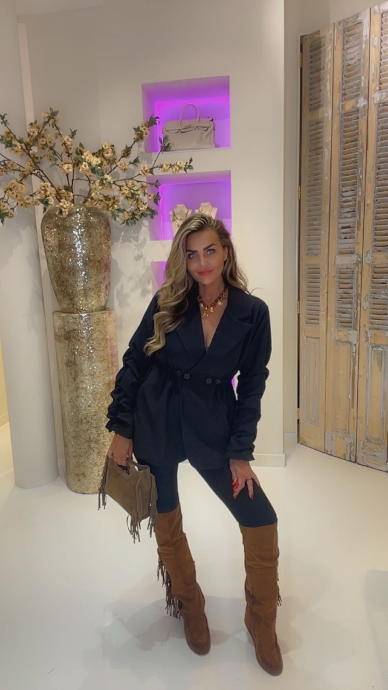 Smock blazer zwart