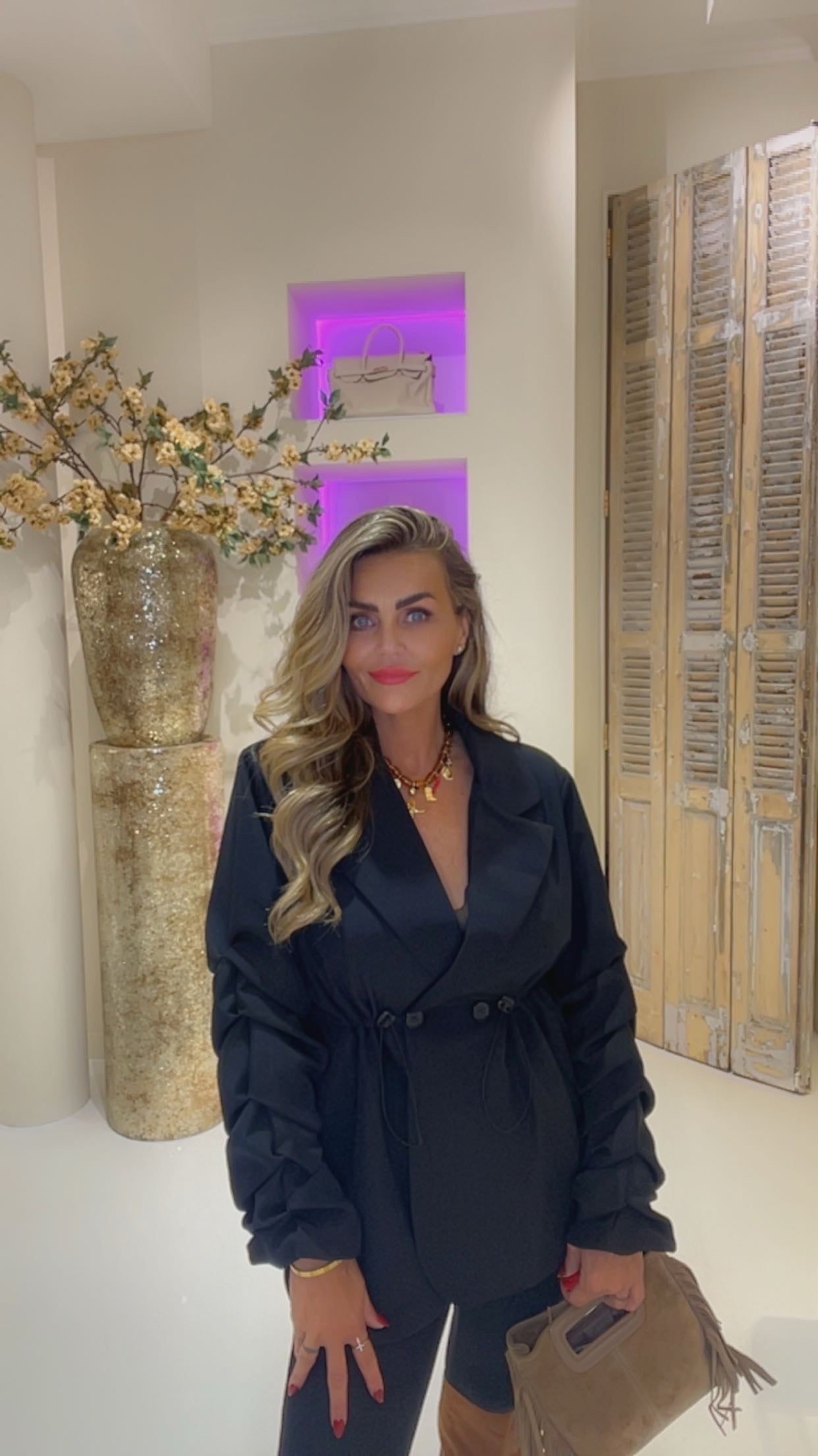 Smock blazer zwart