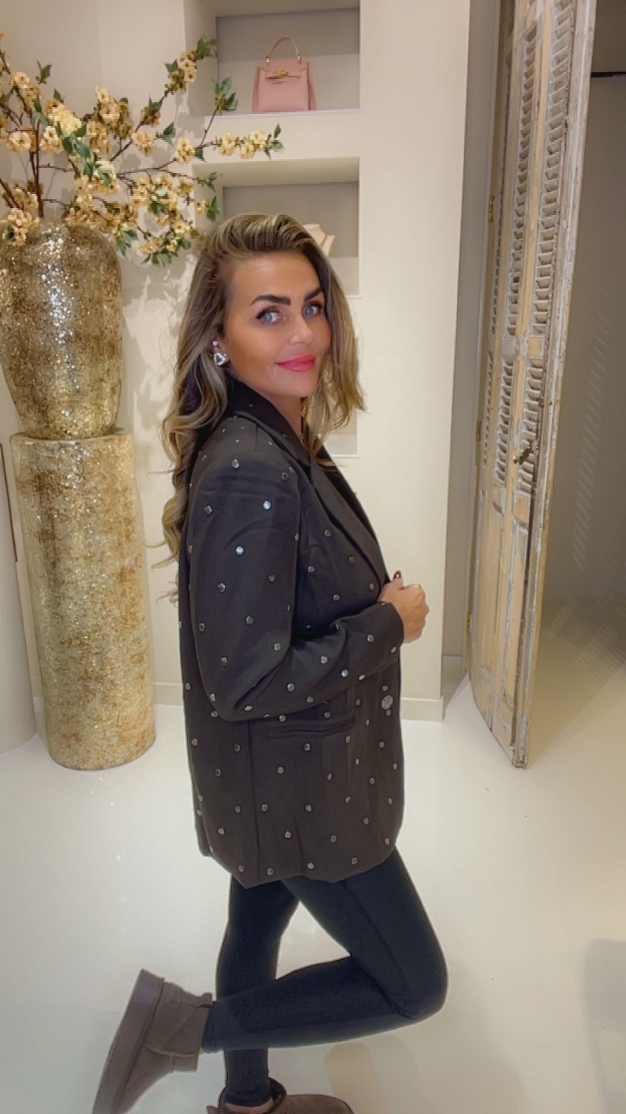 blazer studs brown