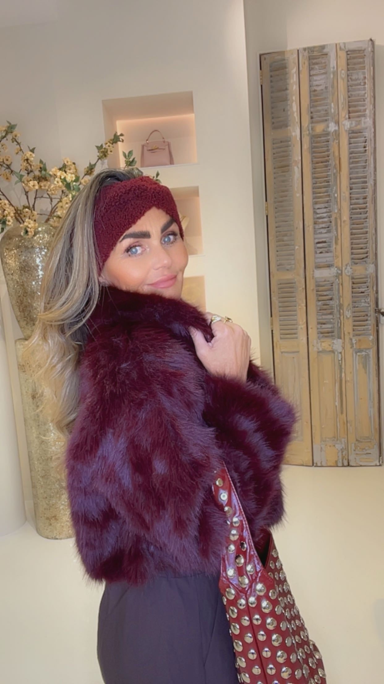 teddy haarband burgendy