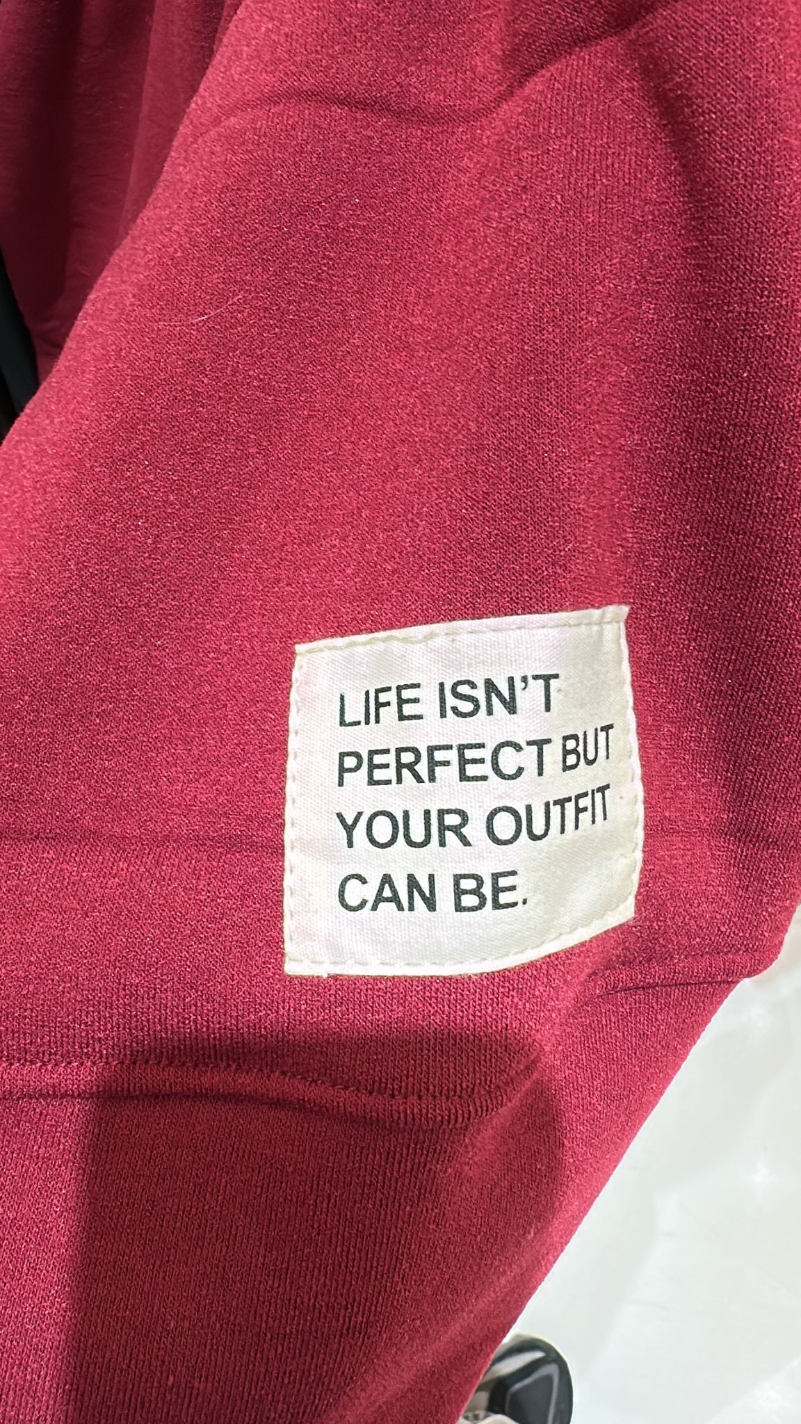 life ins’t perfect burgendy