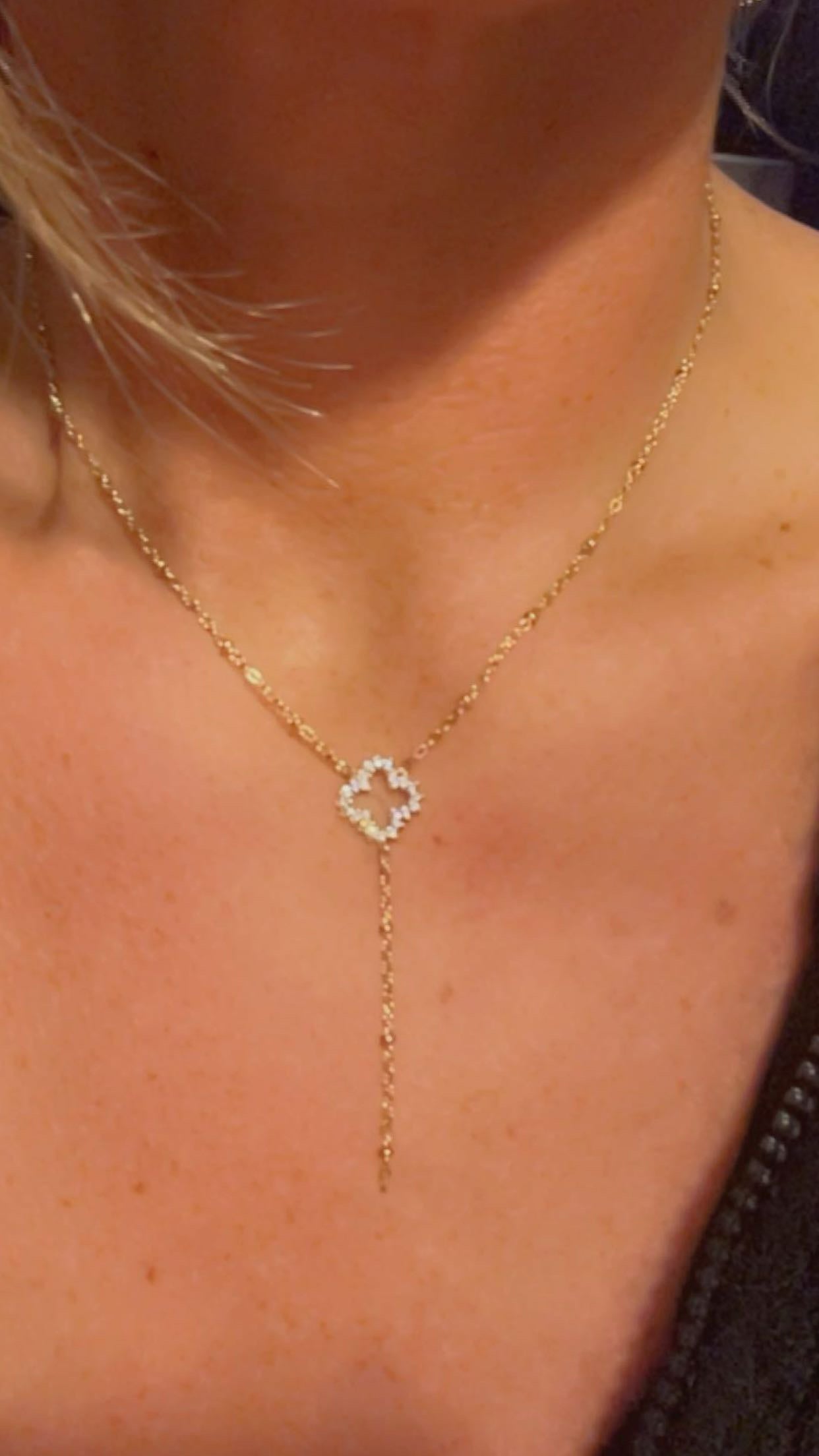 klaver strass necklace