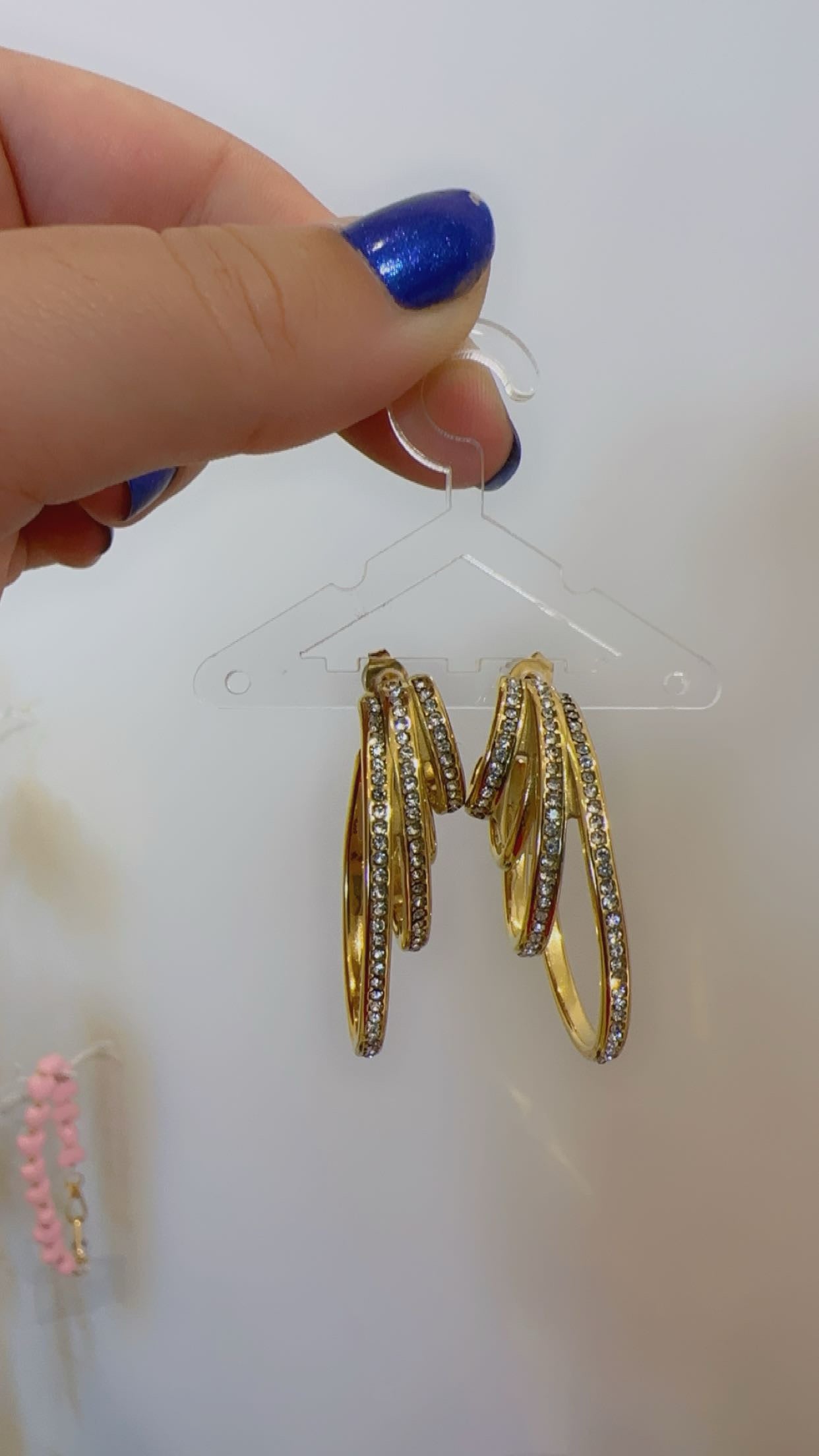 Trippel Strass hoop earrings