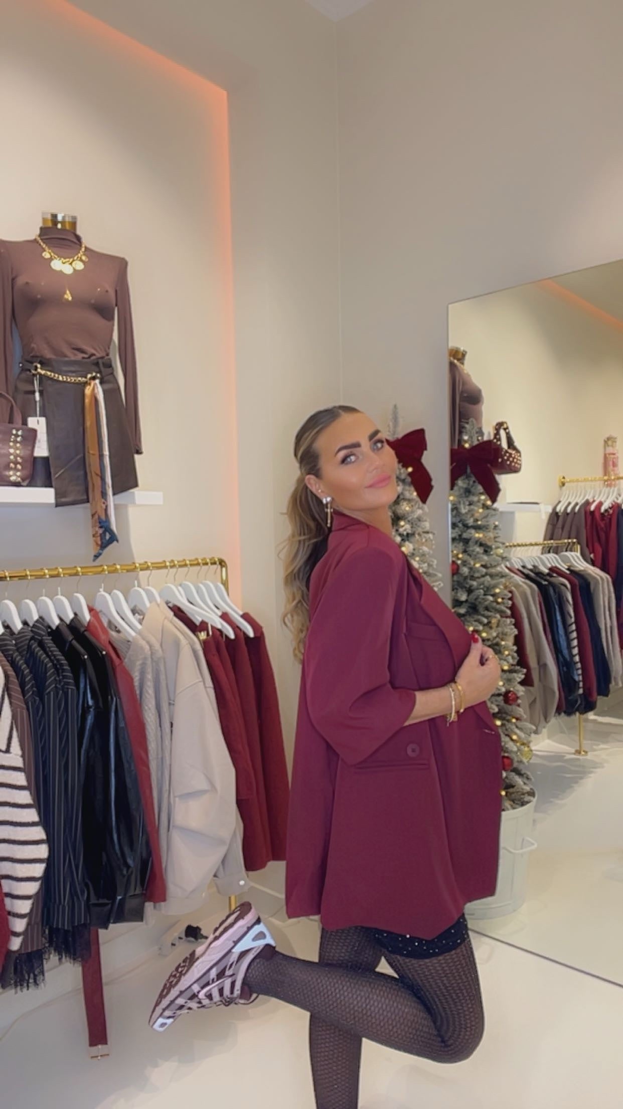 oversized blazer burgendy