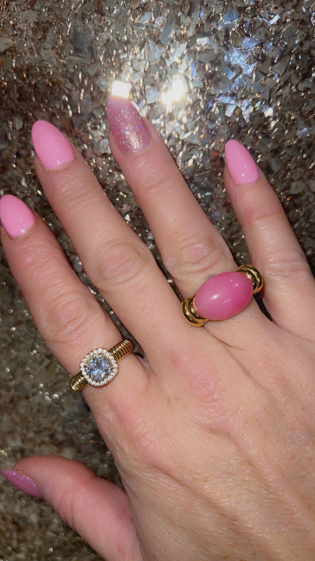 Stone ring pink