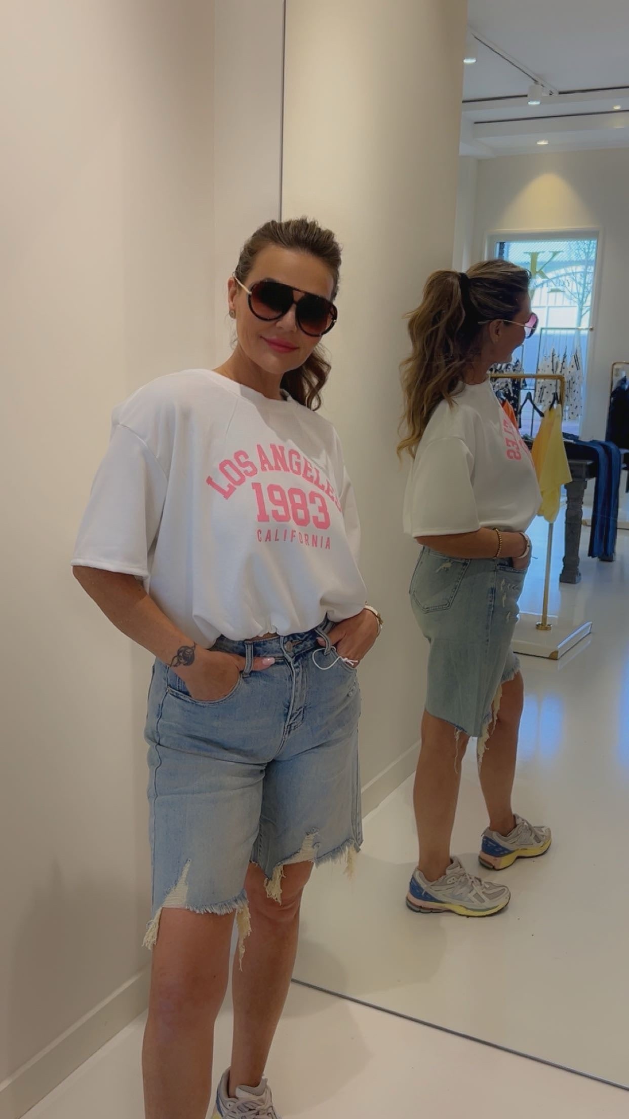 bibi tee LA wit/roze STUNT