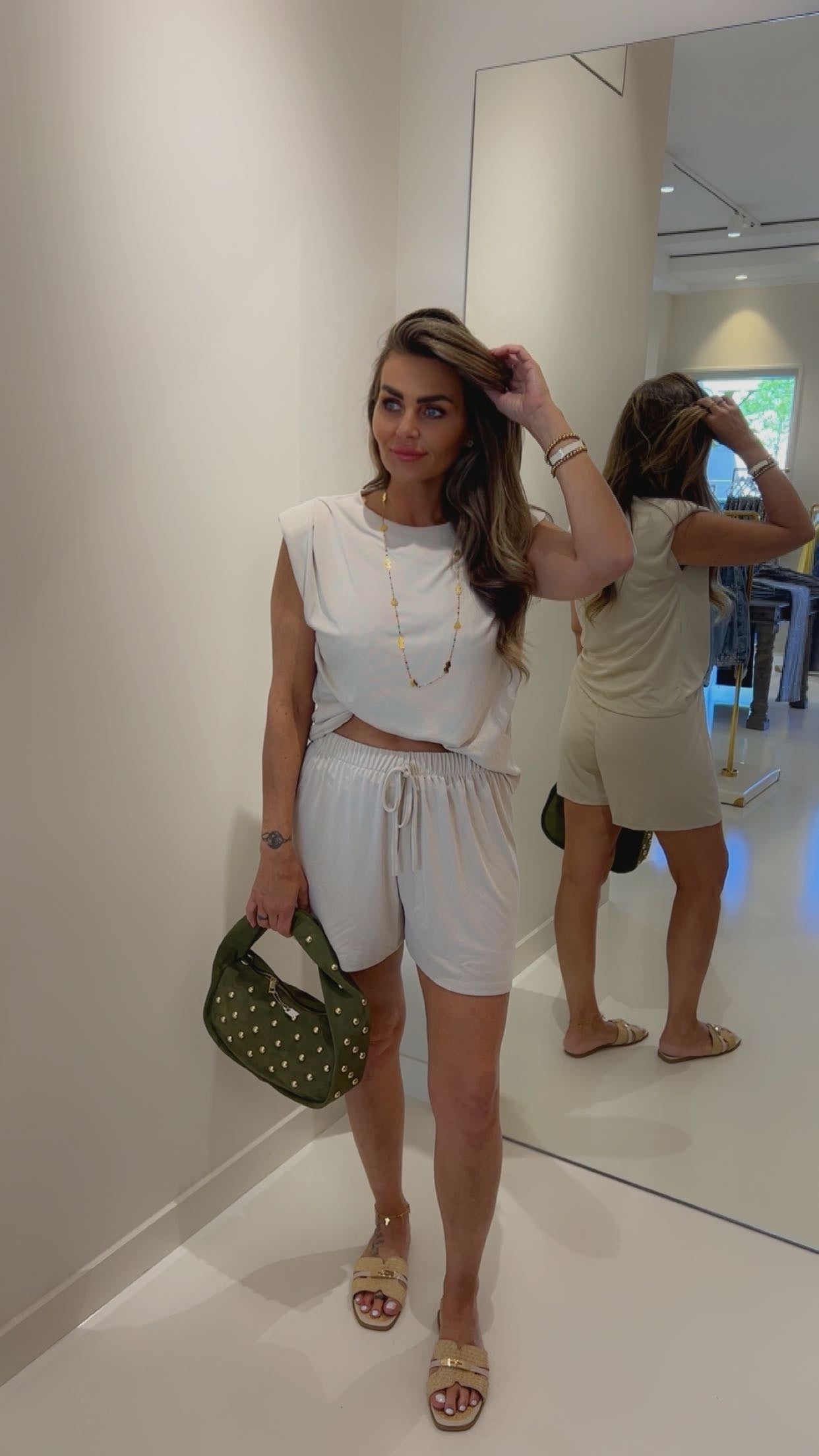 Demi set short beige