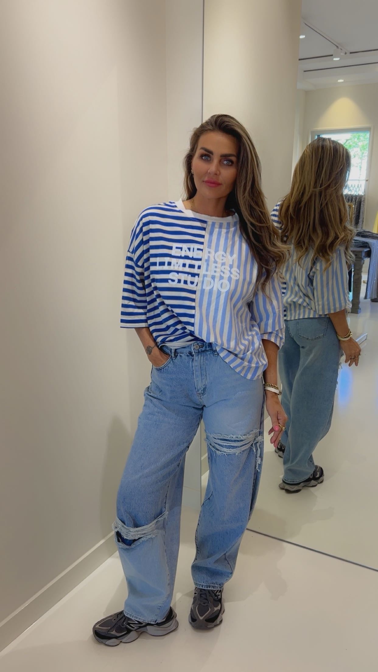 t-shirt striped blue