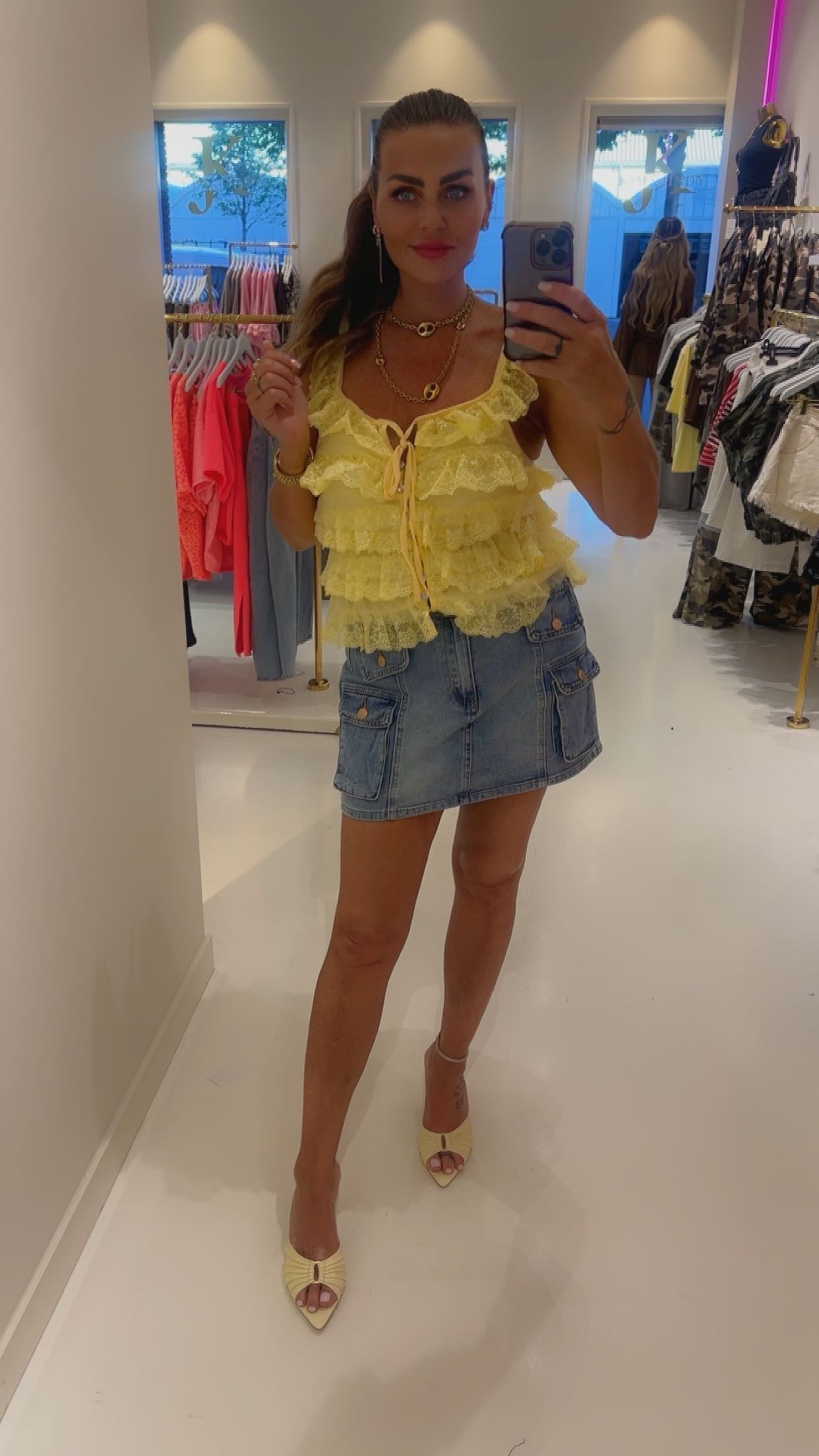 steffie top kant yellow