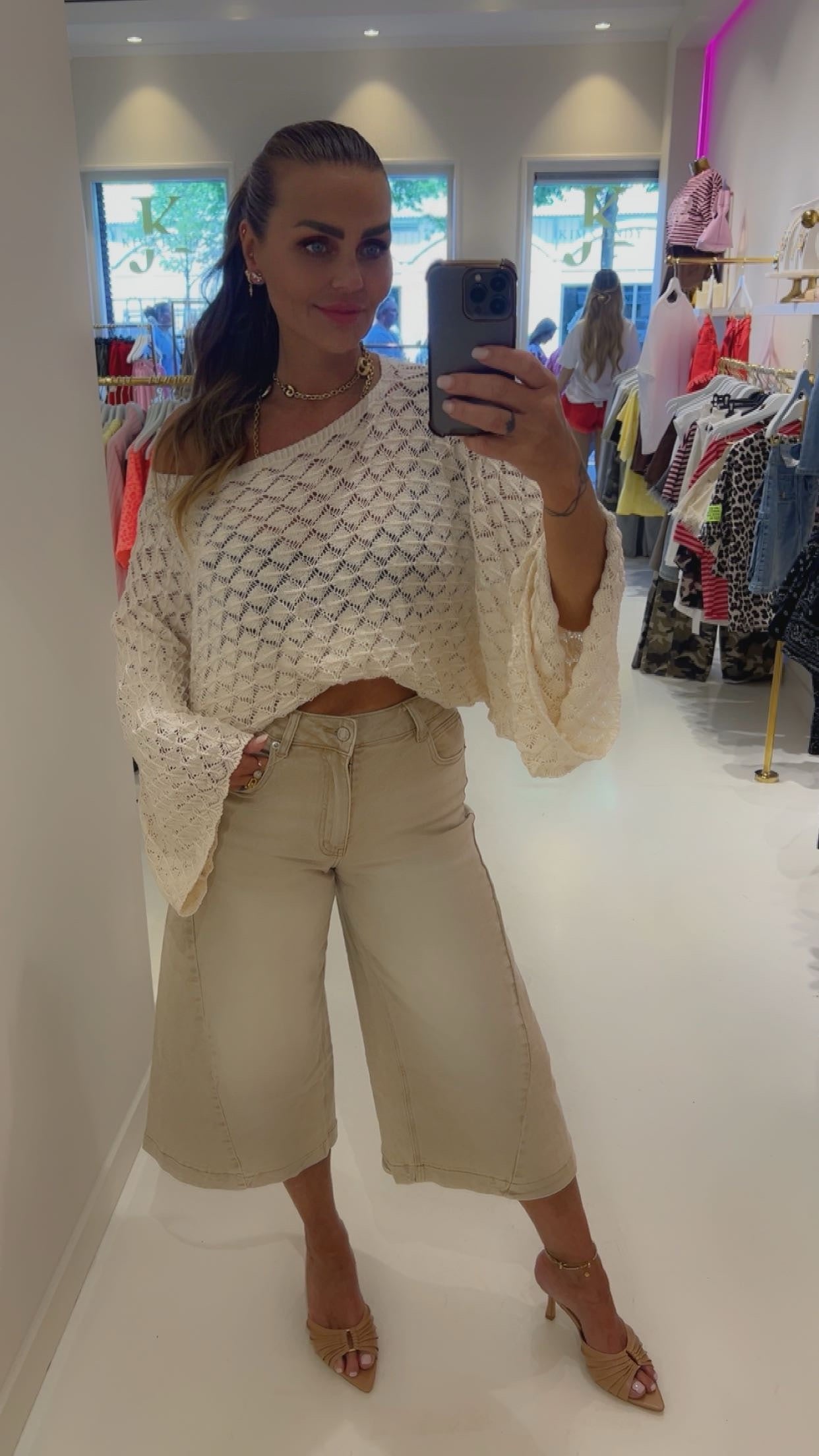 Tess off scholder set beige
