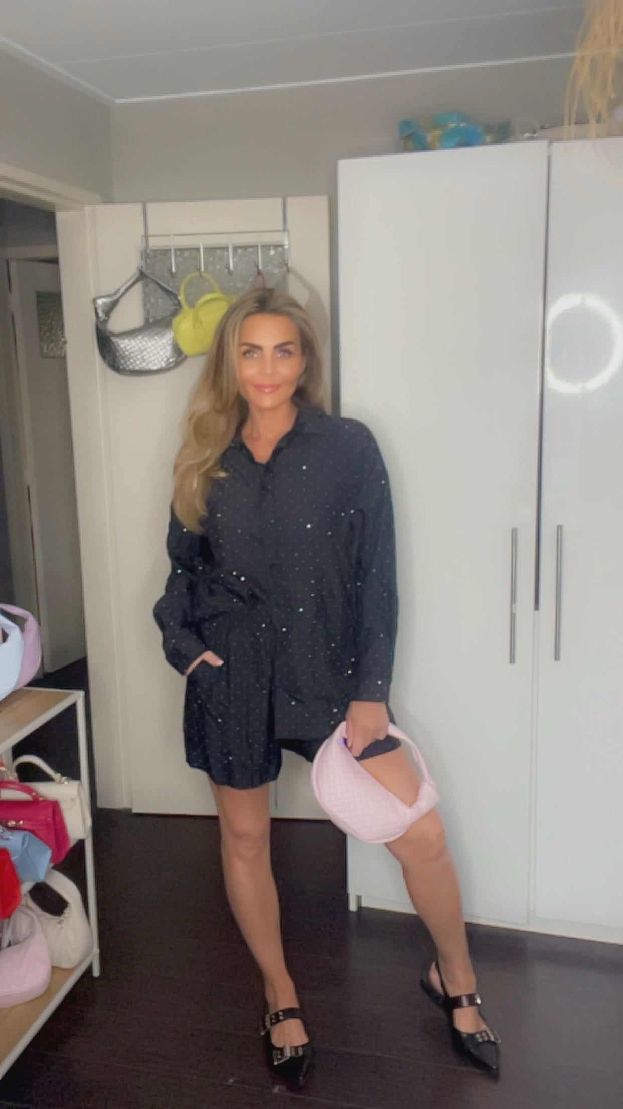 gina all over strass setje zwart