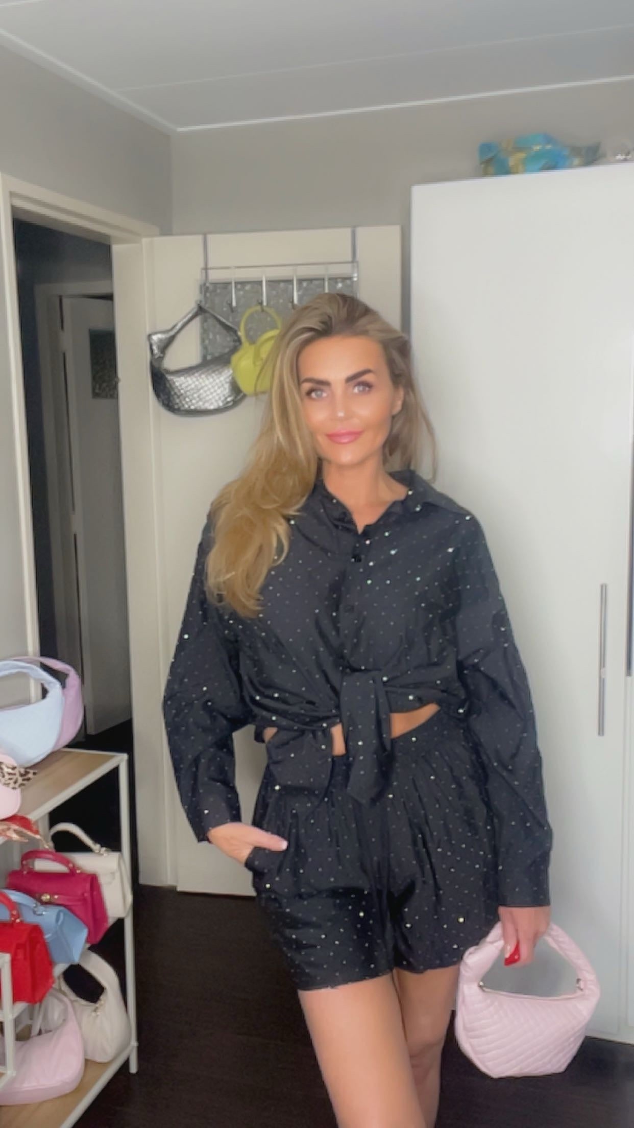 gina all over strass setje zwart