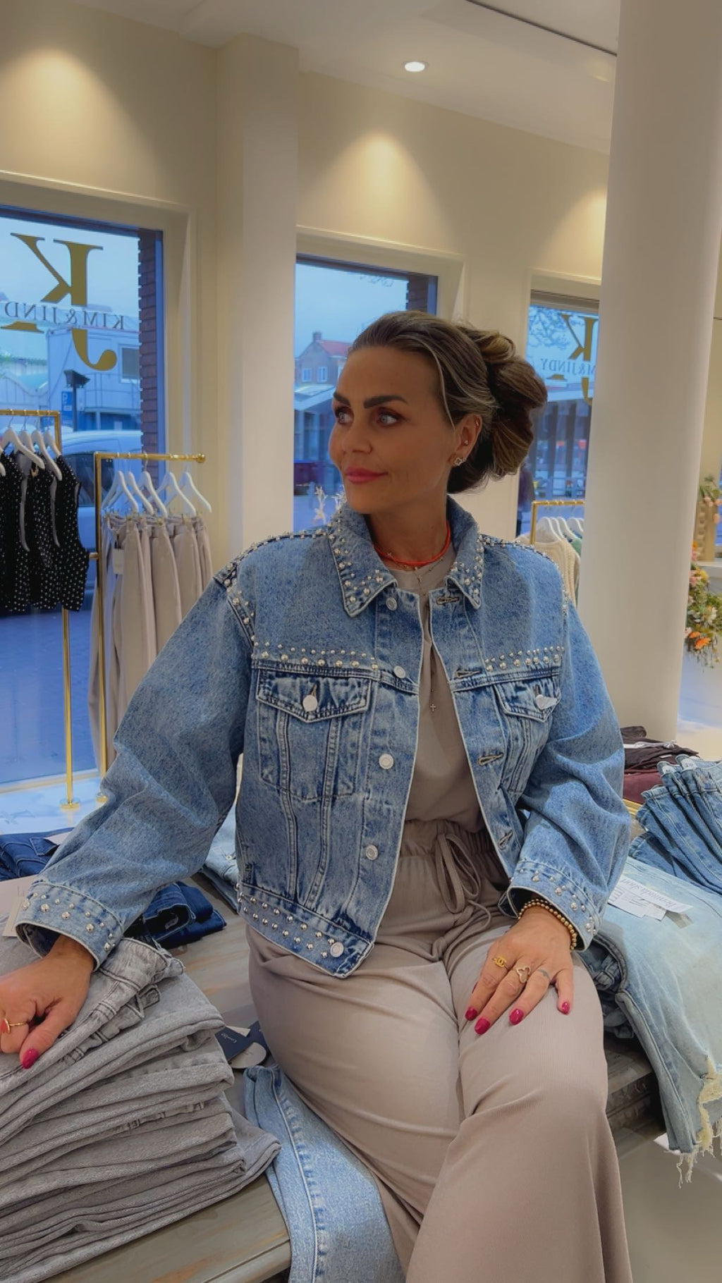 kelly stud jeans jacket