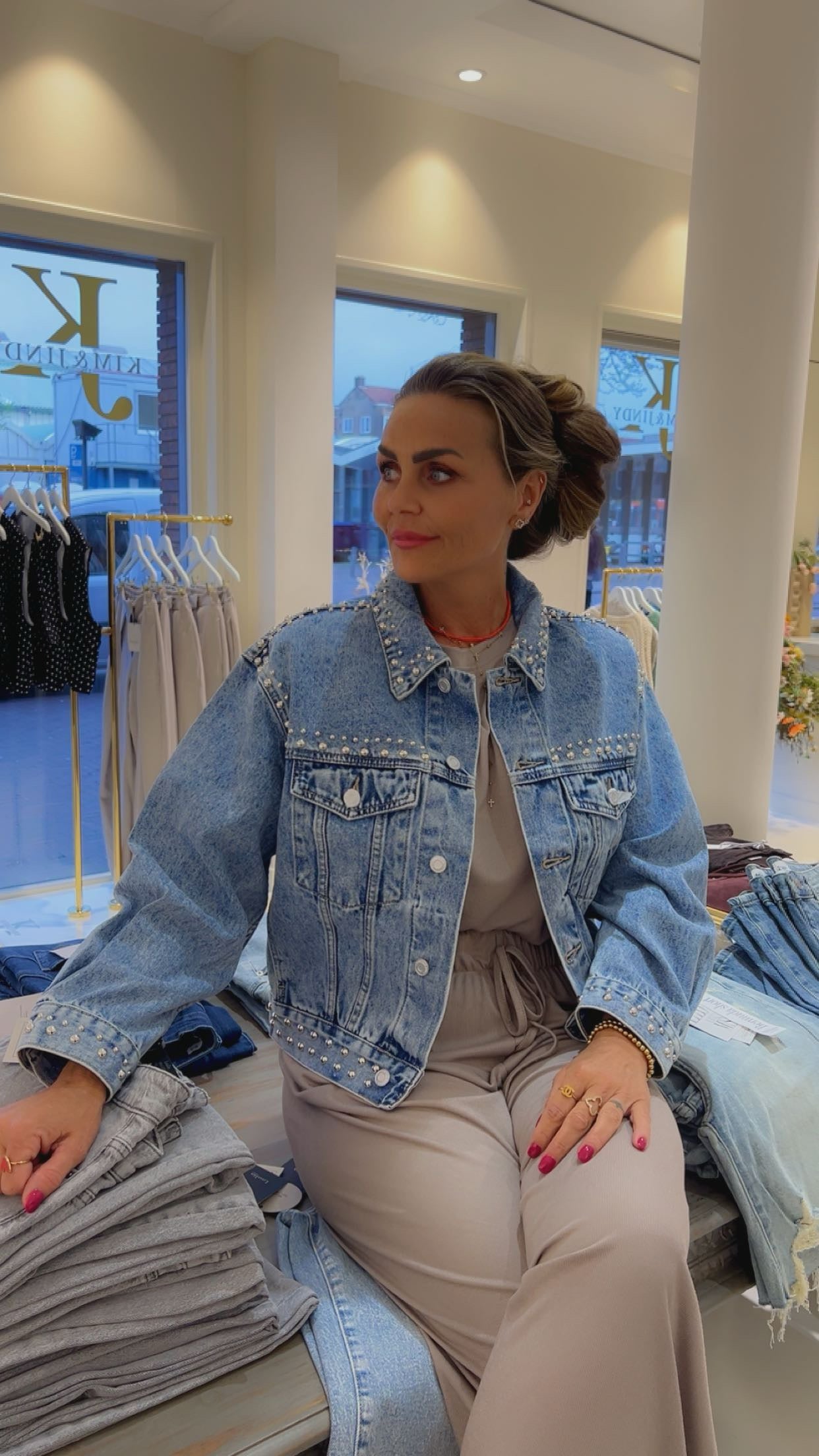 kelly stud jeans jacket
