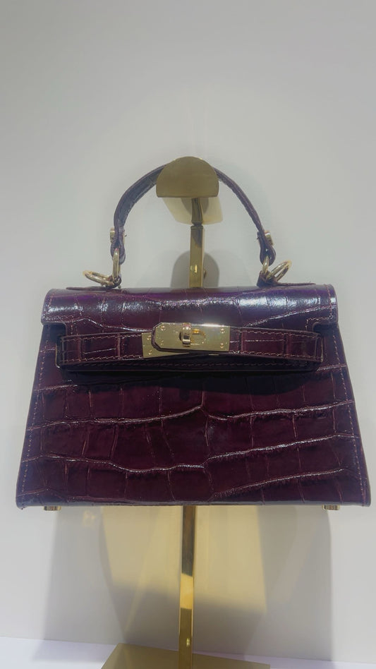 Donna bag burgendy croco