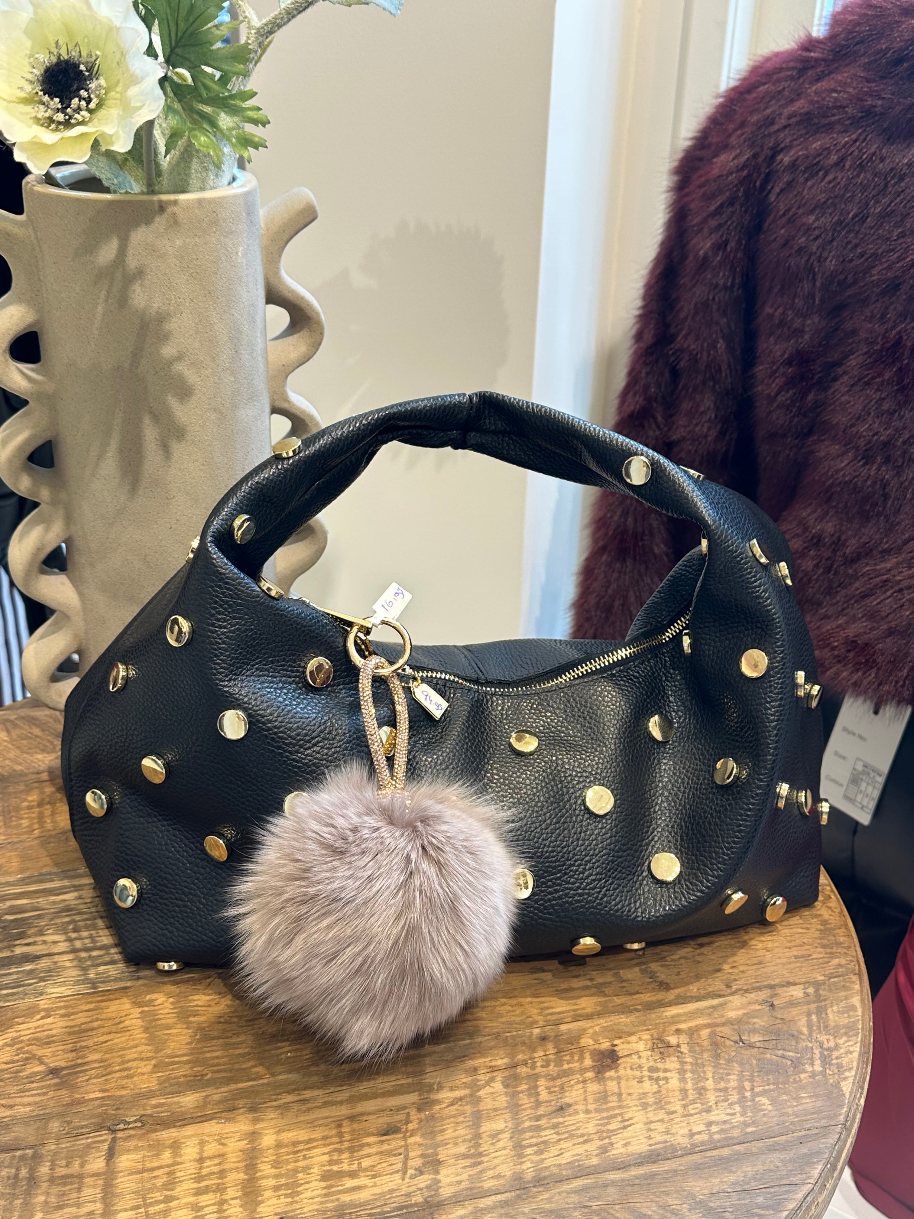 monica stud bag black