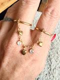 Double heart chain ring