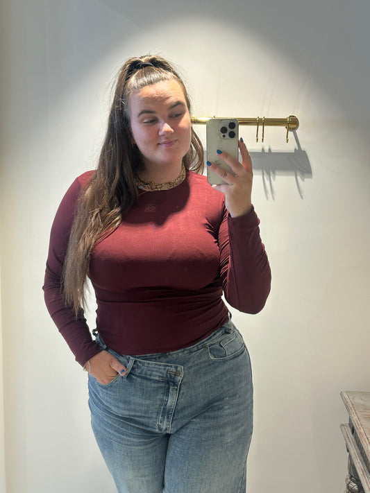 Gina top burgendy