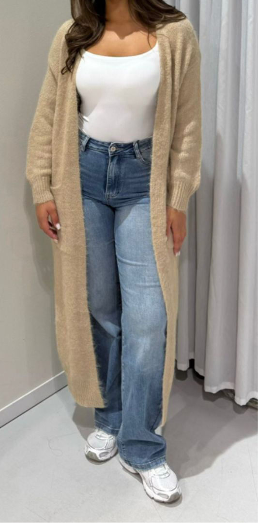 Alice vest lang taupe