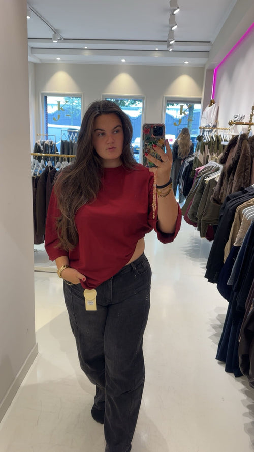 Blake Oversized t-shirt rood/bordeaux