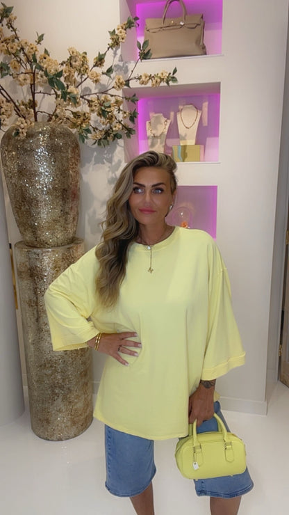 oversized basic tee Geel