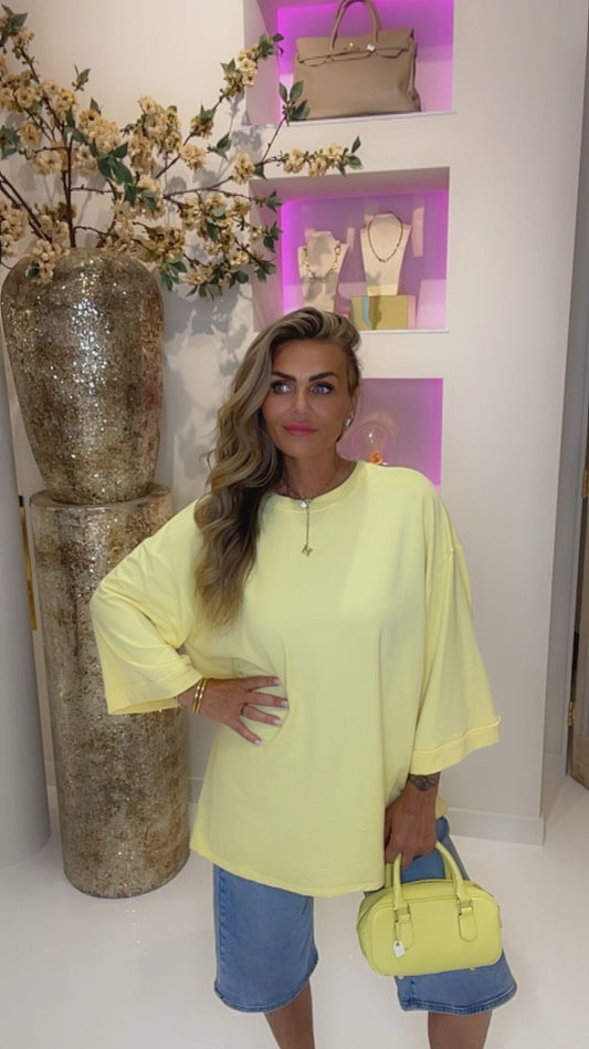 oversized basic tee Geel
