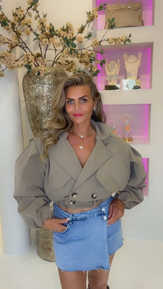Trenchcoat kort Taupe laatste !!