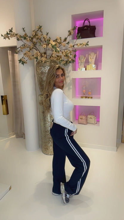 Striped joggingpants navy