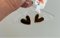 Brown heart earings