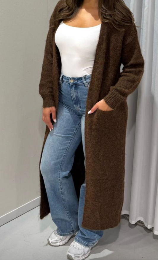 Alice vest lang bruin