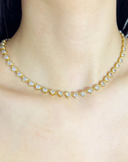 heart strass necklace
