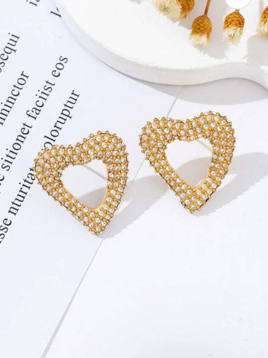 hart strass earrings