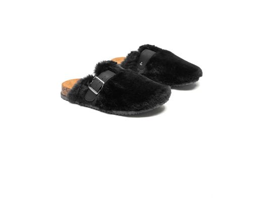 fluffy slides black