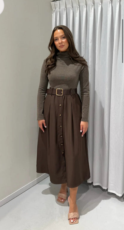 cilla dress brown