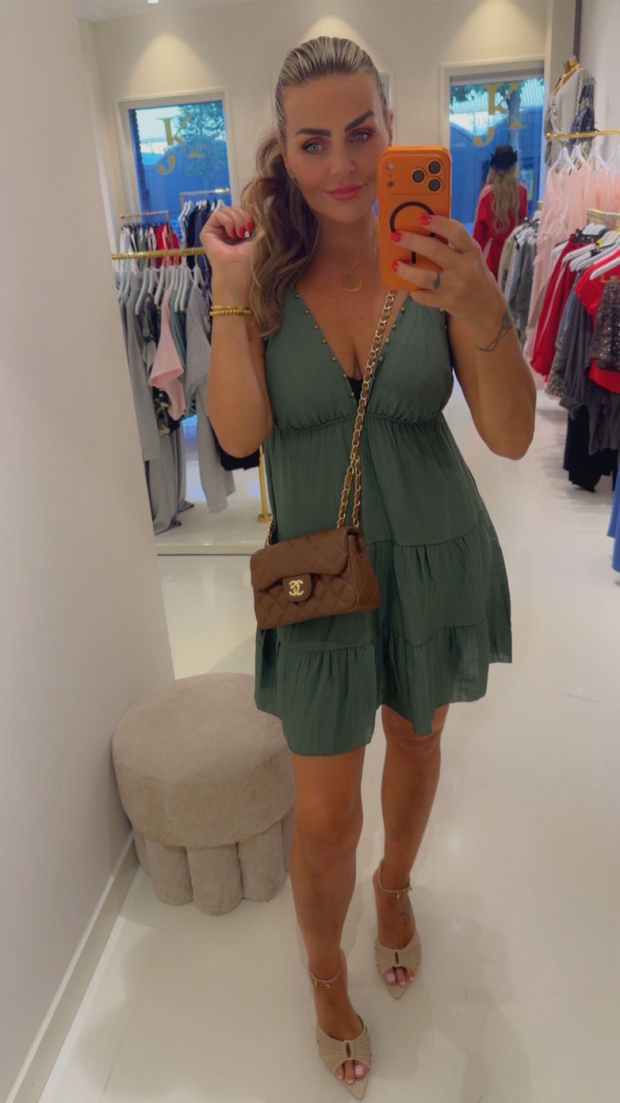 Stud dress groen