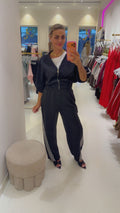 Striped jogger zwart