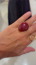 statement ring burgendy