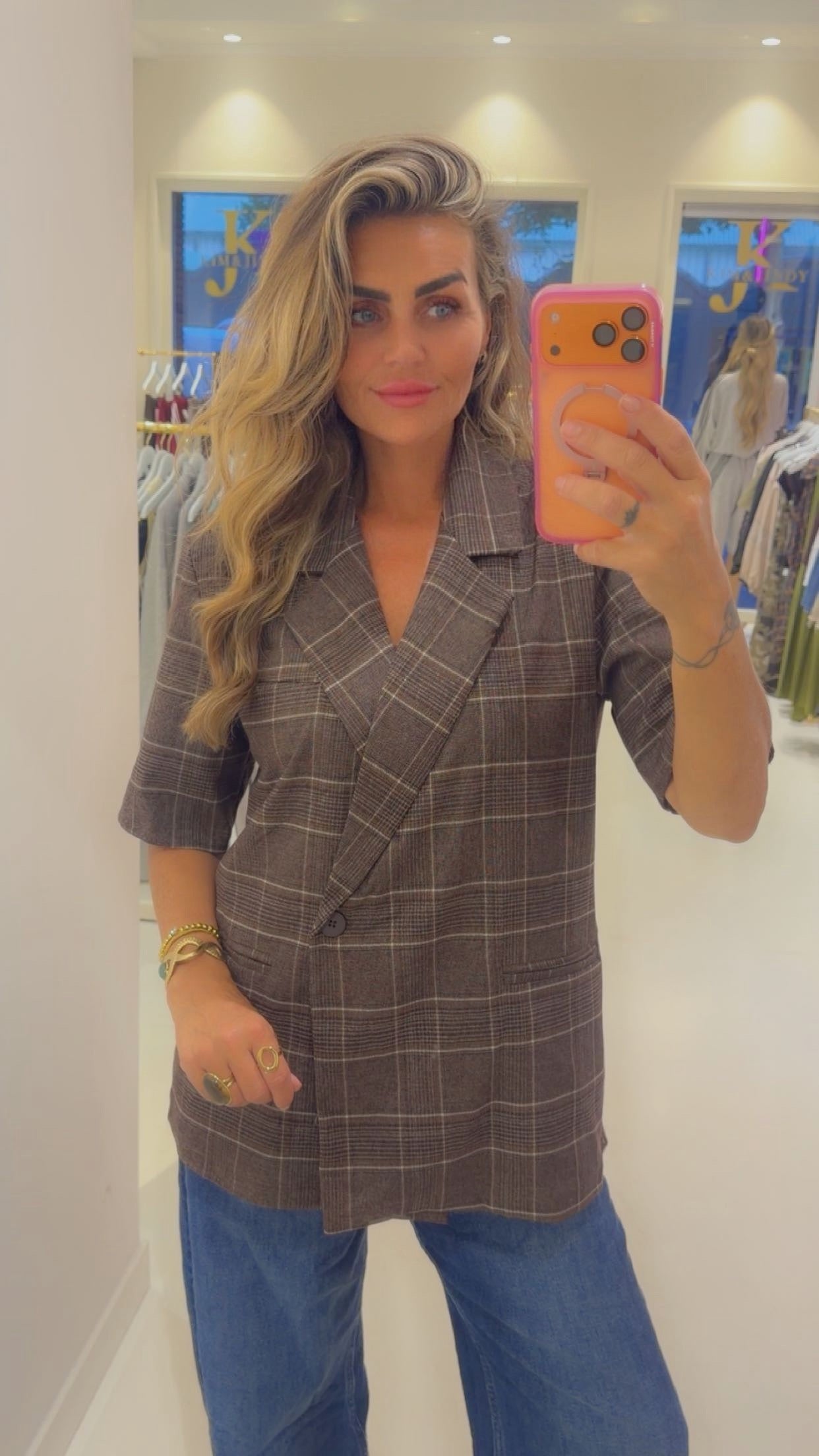 ruit print blazer