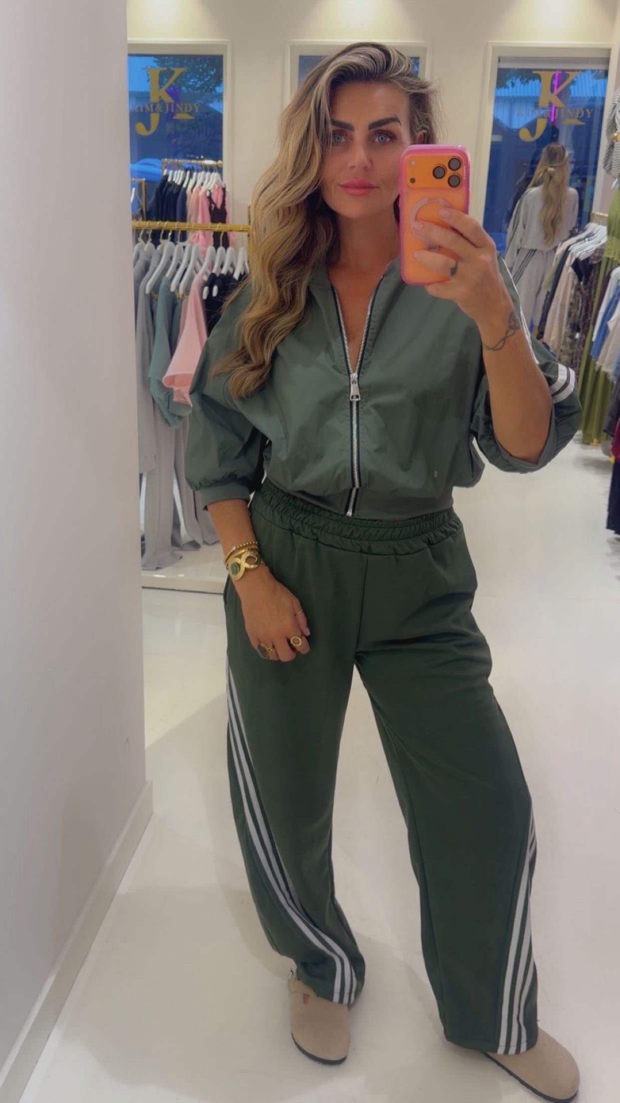 stripe d jogger green