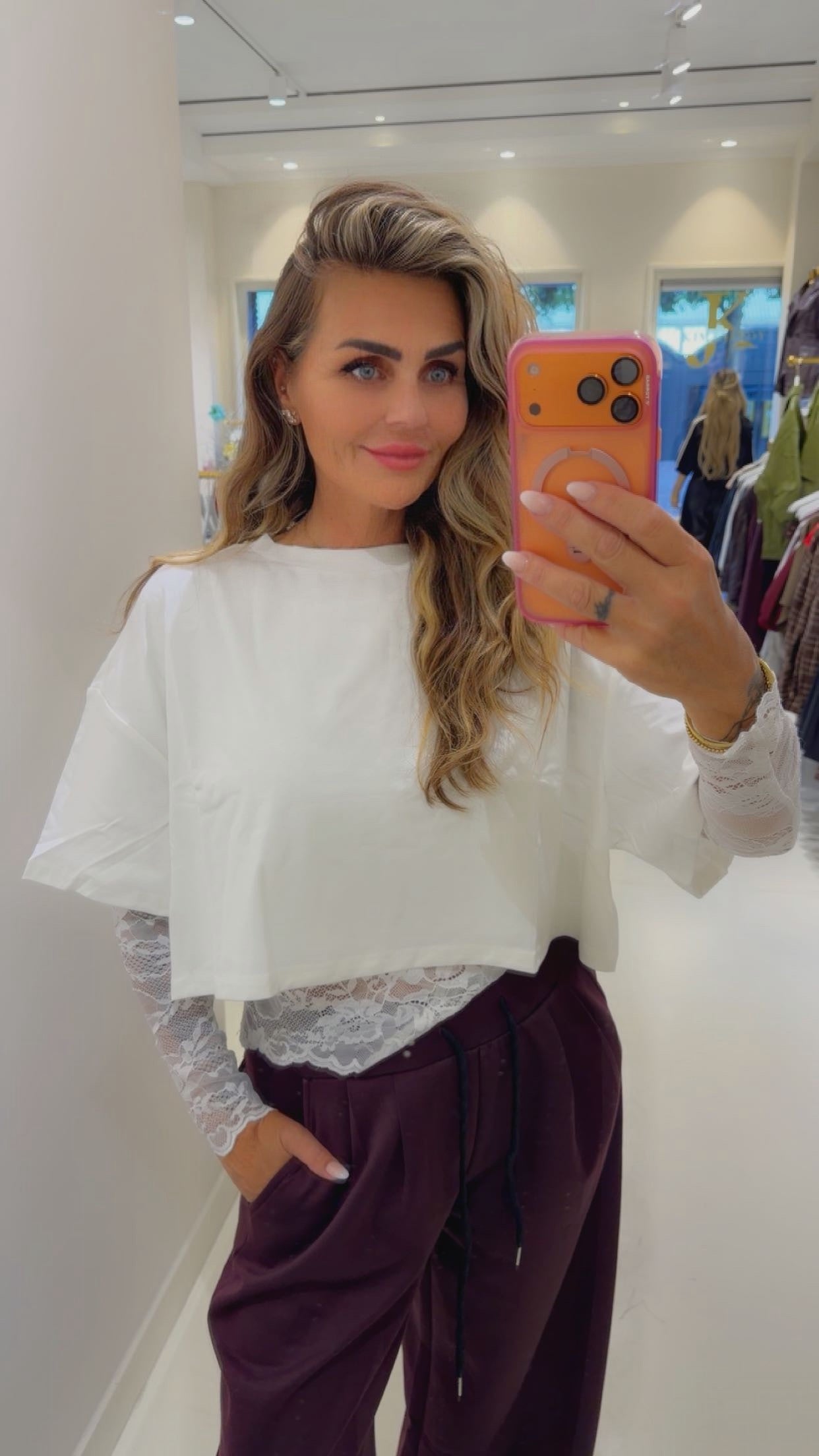 lace top plus tee white