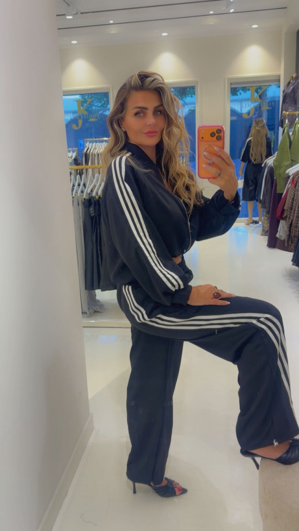 striped 2 delige set zwart