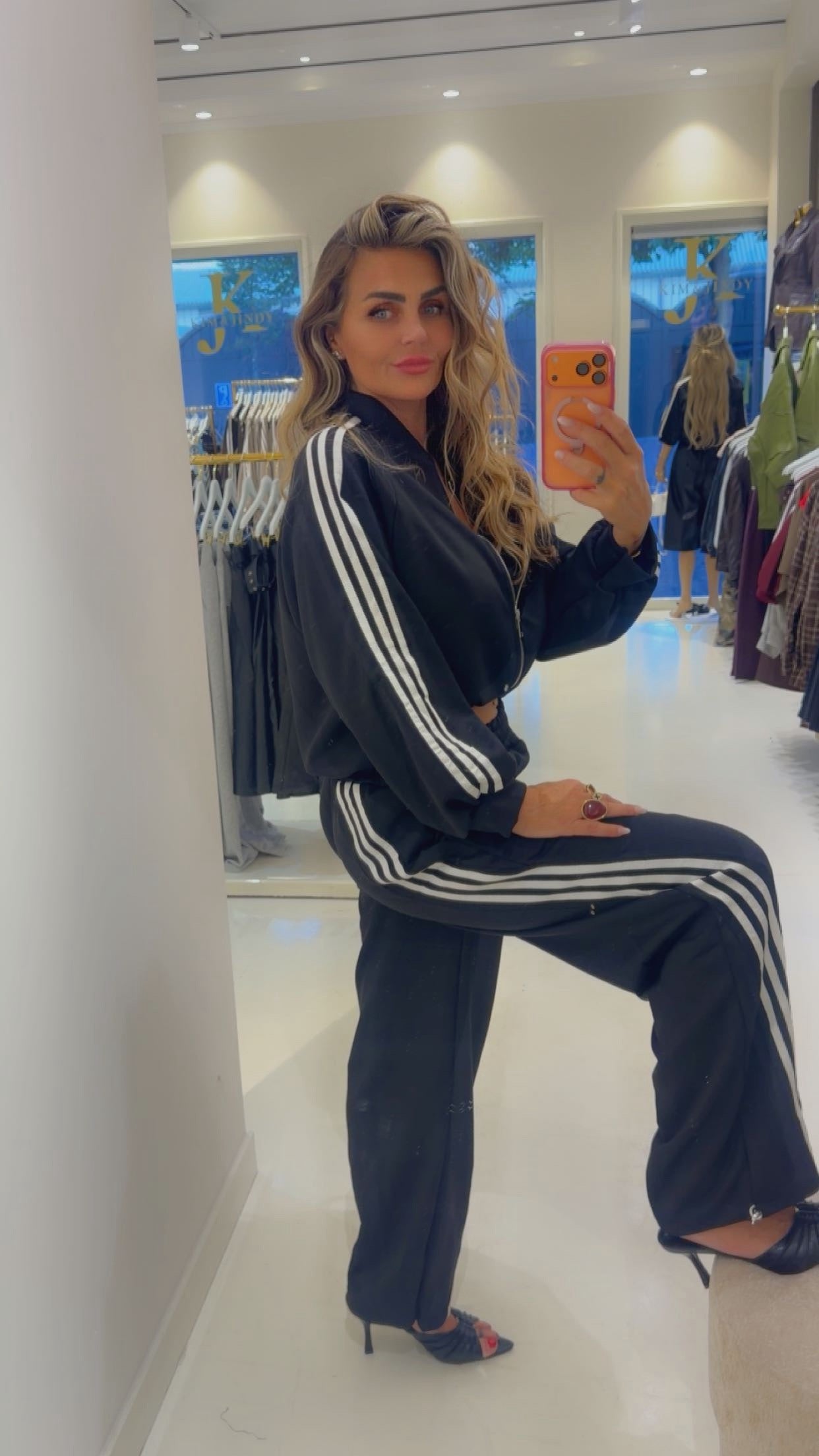 striped 2 delige set zwart