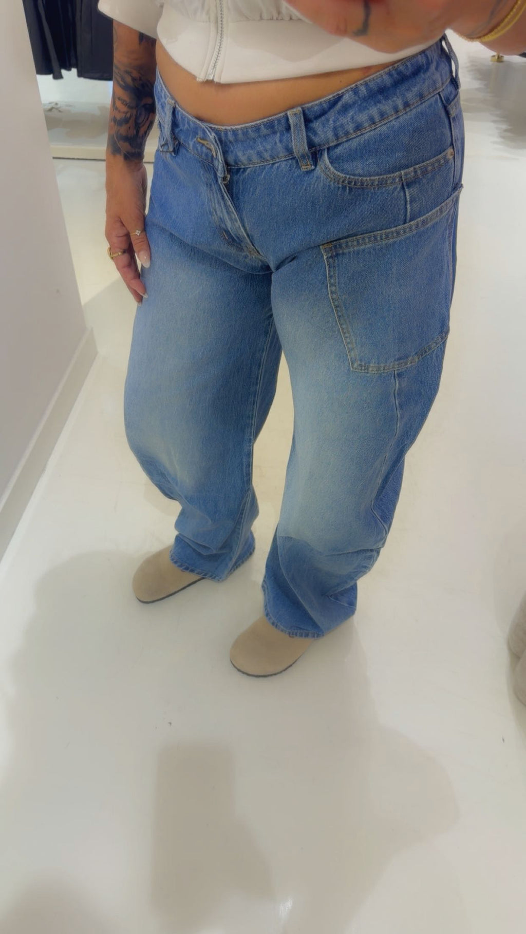 lino low waist  jeans