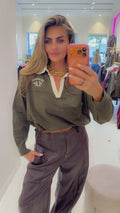 la polo sweater  green