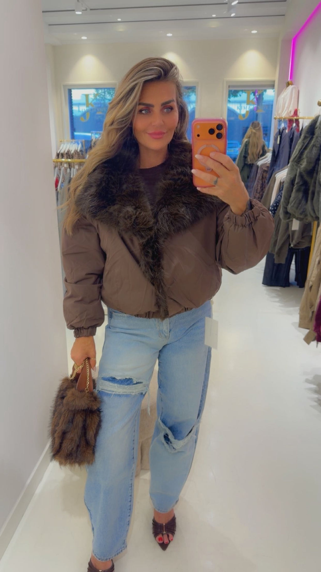 reversibel Dolly jacket bruin