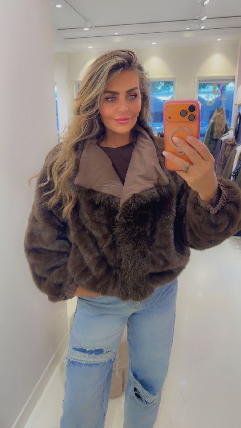 reversibel Dolly jacket bruin