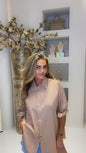 broche blouse camel